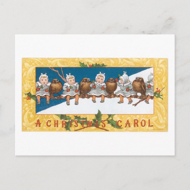 Cartes Pour Fêtes Annuelles Noël à l'ancienne, Bébés (Devant)