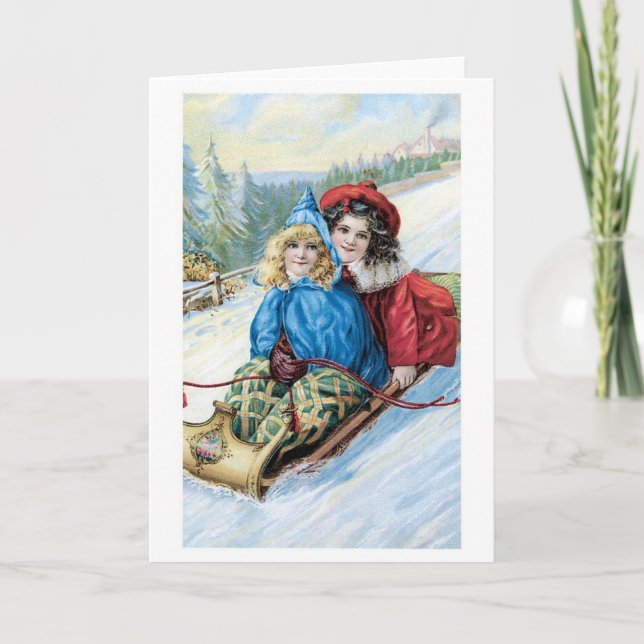 Cartes Pour Fêtes Annuelles Noël à l'ancienne, Dormir (Devant)