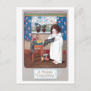 Cartes Pour Fêtes Annuelles Noël à l'ancienne, Fille