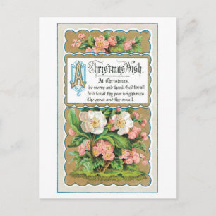 Cartes Pour Fêtes Annuelles Noël à l'ancienne, Fleur