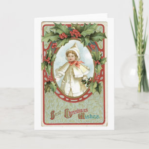 Cartes Pour Fêtes Annuelles Noël à l'ancienne, Holly