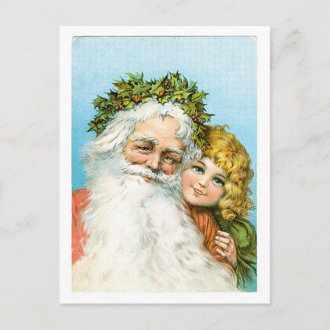Cartes Pour Fêtes Annuelles Noël à l'ancienne, Père Noël (Devant)