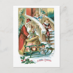 Cartes Pour Fêtes Annuelles Noël à l'ancienne, Père Noël