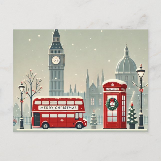 Cartes Pour Fêtes Annuelles Noël à Londres | Big Ben & Festive Londres (Devant)