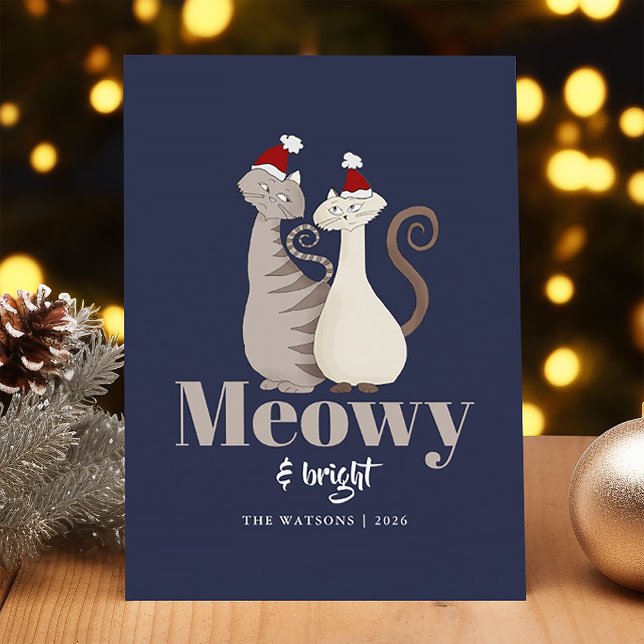 Cartes Pour Fêtes Annuelles Noël à Meowy et à Bright Two Cats (Créateur téléchargé)