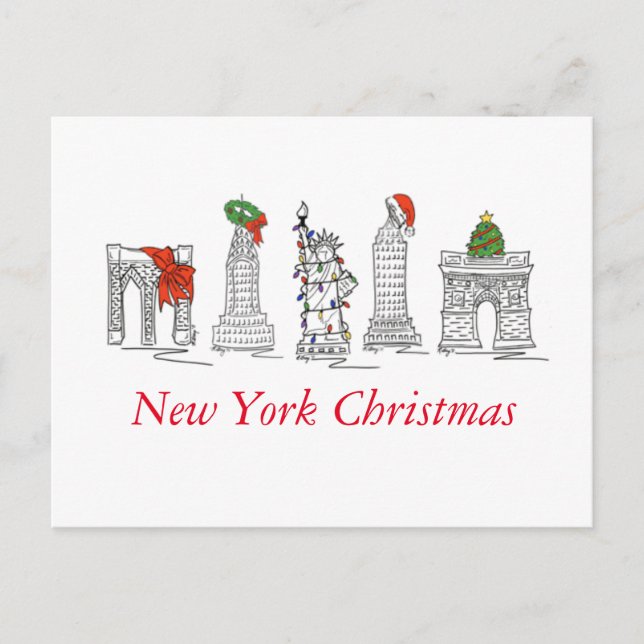 Cartes Pour Fêtes Annuelles Noël à New York (Devant)