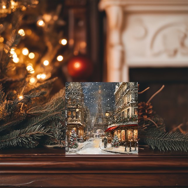 Cartes Pour Fêtes Annuelles Noël à Paris : La tour Eiffel rayonnante (Créateur téléchargé)