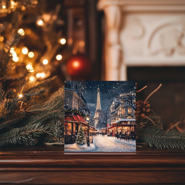 Cartes Pour Fêtes Annuelles Noël à Paris : L'avenue Eiffel scintillante (Créateur téléchargé)