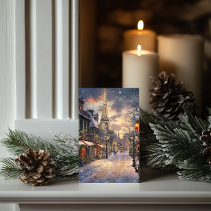 Cartes Pour Fêtes Annuelles Noël à Paris : Le crépuscule à la tour Eiffel