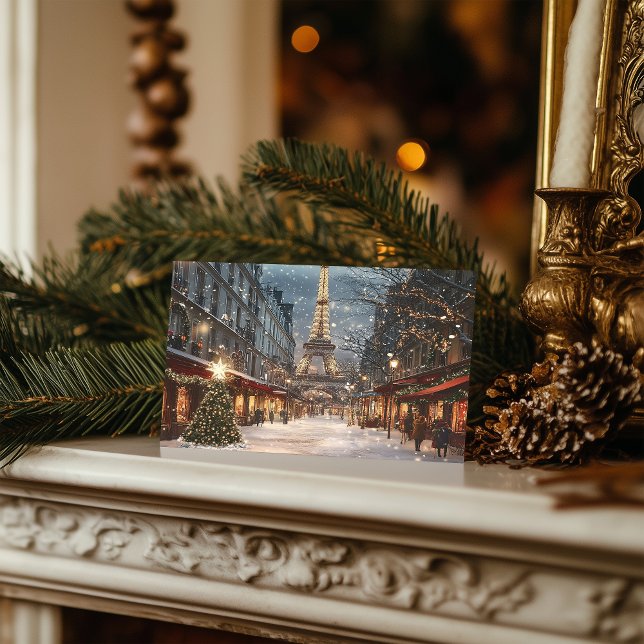 Cartes Pour Fêtes Annuelles Noël à Paris : Tour Eiffel illuminée (Créateur téléchargé)