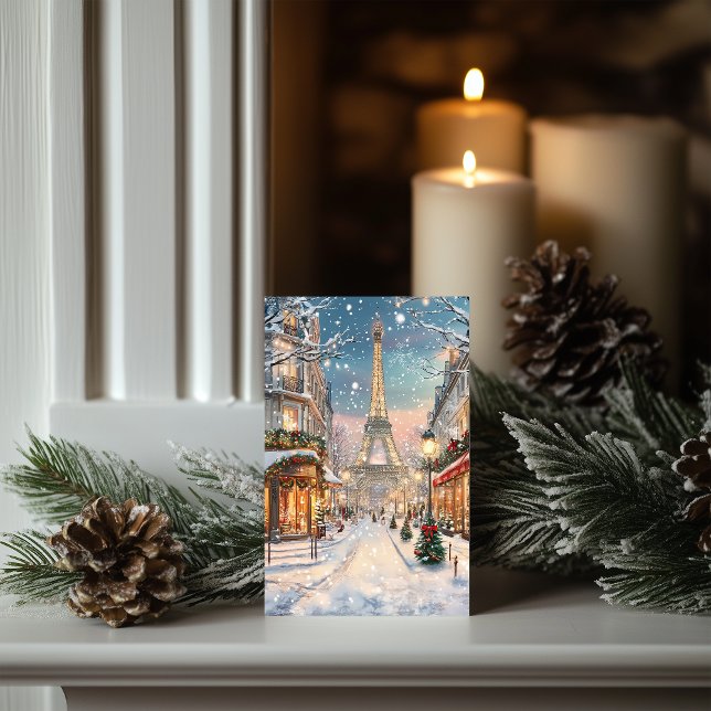 Cartes Pour Fêtes Annuelles Noël à Paris : Tour Eiffel Wonderland (Créateur téléchargé)