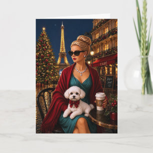 Cartes Pour Fêtes Annuelles Noël à Paris, Vacances Caniches