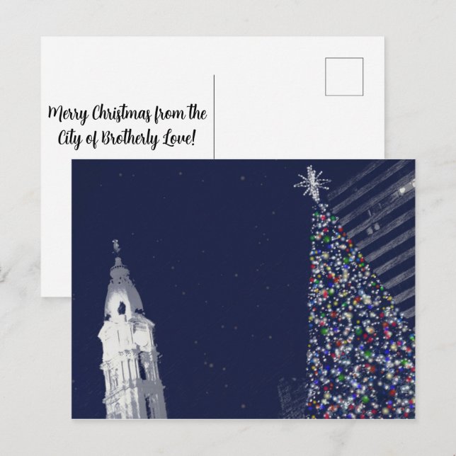 Cartes Pour Fêtes Annuelles Noël à Philadelphie avec texte personnalisable (Devant / Derrière)