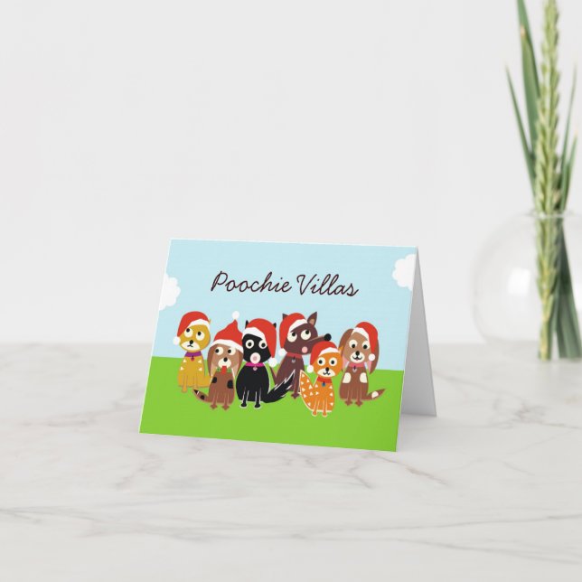 Cartes Pour Fêtes Annuelles Noël à Poochie Villas (Devant)