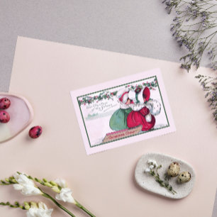 Cartes Pour Fêtes Annuelles Noël à thème vintage Fille hiver