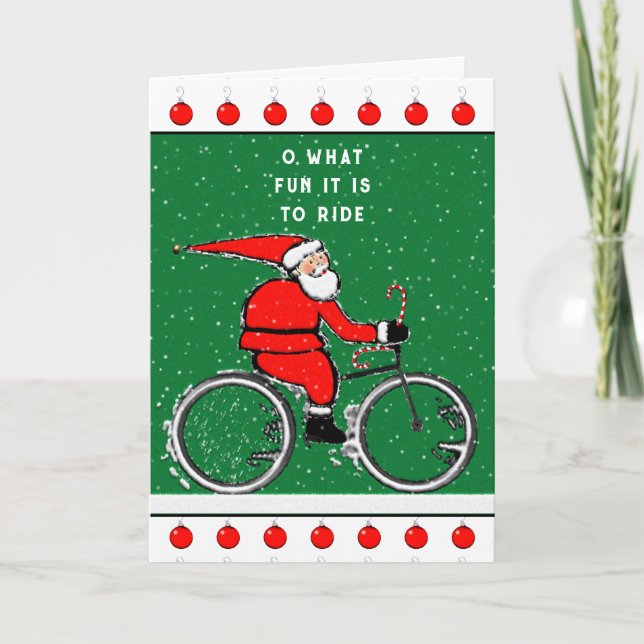 Cartes Pour Fêtes Annuelles Noël à vélo (Devant)