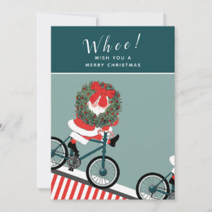 Cartes Pour Fêtes Annuelles Noël à vélo drôle