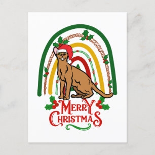 Cartes Pour Fêtes Annuelles Noël Abyssinian Joyeux chat Noël