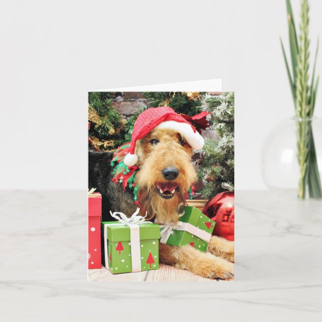 Cartes Pour Fêtes Annuelles Noël - Airedale - Kiehn (Devant)
