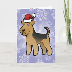 Cartes Pour Fêtes Annuelles Noël Airedale Terrier/gallois Terrier