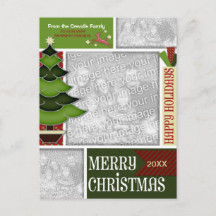 Cartes Pour Fêtes Annuelles Noël AJOUTER VOTRE PHOTO Arbre BLANC