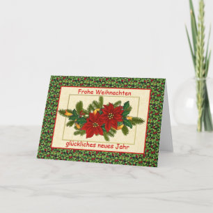 Cartes Pour Fêtes Annuelles Noël allemand de Frohe Weihnachten - poinsettia
