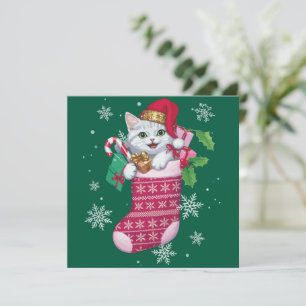 Cartes Pour Fêtes Annuelles Noël amateur de chats drôle propriétaire de chats