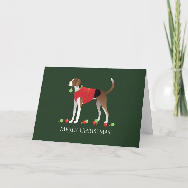 Cartes Pour Fêtes Annuelles Noël américain Foxhound (Devant)