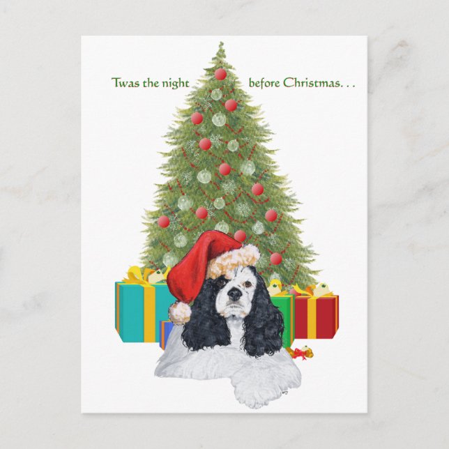 Cartes Pour Fêtes Annuelles Noël American Cocker Spaniel (Devant)