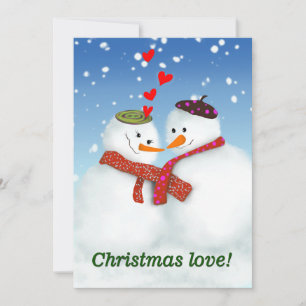 Cartes Pour Fêtes Annuelles Noël amour snowman