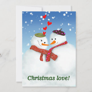 Cartes Pour Fêtes Annuelles Noël amour snowman