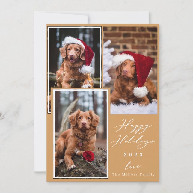 Cartes Pour Fêtes Annuelles Noël Amusant Animaux de compagnie Joyeux Vacances  (Devant)