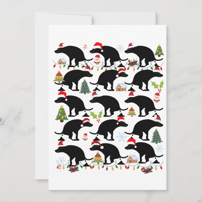 Cartes Pour Fêtes Annuelles Noël amusant avec des chiens qui se balançaient (Devant)