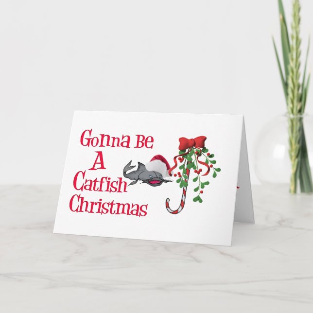 Cartes Pour Fêtes Annuelles Noël amusant de poisson-chat (Devant)