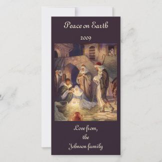 Cartes Pour Fêtes Annuelles Noël ancien Nativité, 3 Bergers et Jésus