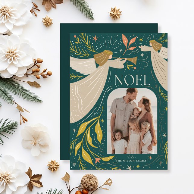 Cartes Pour Fêtes Annuelles NOEL Angels Turquoise 2 Photo Noël (Créateur téléchargé)