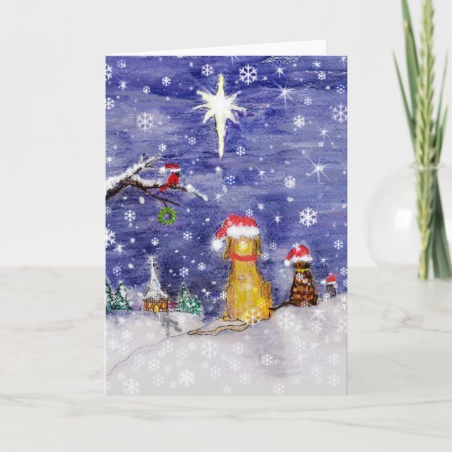 CARTES POUR FÊTES ANNUELLES NOËL ANIMAUX (Devant)