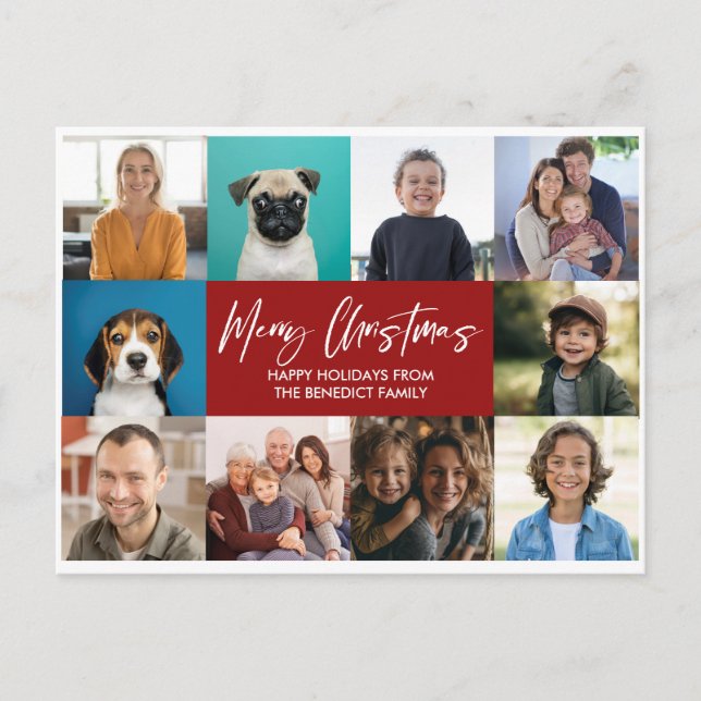 CARTES POUR FÊTES ANNUELLES NOËL ANNÉE EN REVUE 10 PHOTOS VACANCES (Devant)