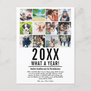 Cartes Pour Fêtes Annuelles Noël Année en revue 12 Photo Moderne Fun