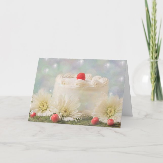 Cartes Pour Fêtes Annuelles Noël Anniversaire Et Gâteau (Devant)