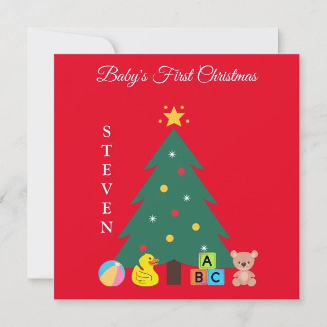 CARTES POUR FÊTES ANNUELLES NOËL ARBRE BÉBÉ PREMIER HOLID PERSONNALISÉ DE NOËL (Devant)