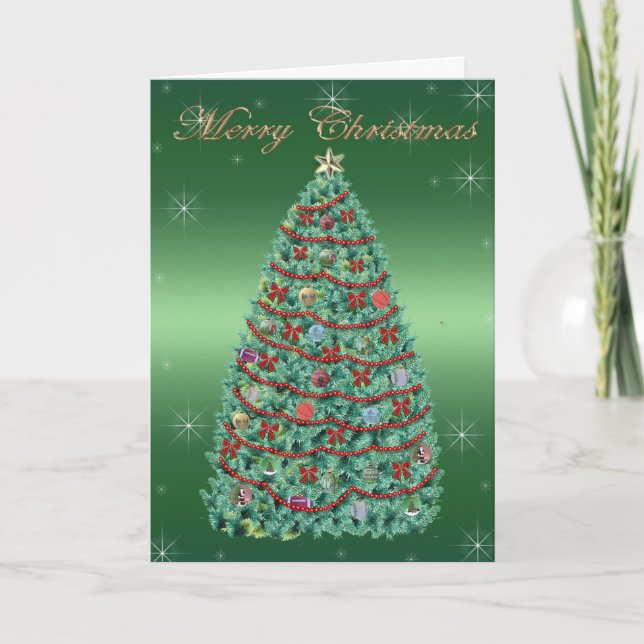 Cartes Pour Fêtes Annuelles Noël Arbre Joyeux Noël (Devant)