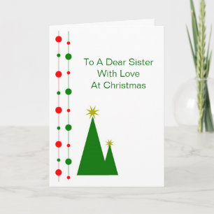 Cartes Pour Fêtes Annuelles Noël Arbres Soeur Noël