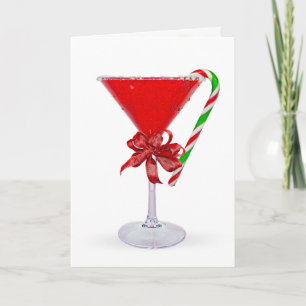 Cartes Pour Fêtes Annuelles Noël Arc sur Cocktail Martini