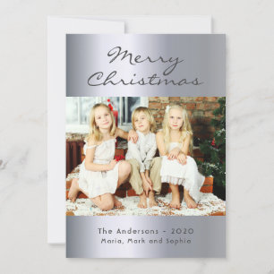 Cartes Pour Fêtes Annuelles Noël argent famille enfants photo