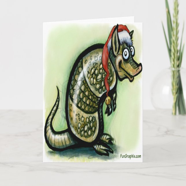 Cartes Pour Fêtes Annuelles Noël Armadillo (Devant)