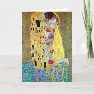 Cartes Pour Fêtes Annuelles Noël Art nouveau, le baiser de Gustav Klimt