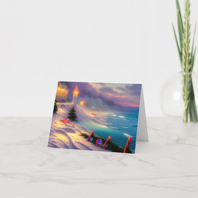 Cartes Pour Fêtes Annuelles Noël au bord de la mer (Devant)