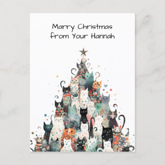 Cartes Pour Fêtes Annuelles Noël au chat