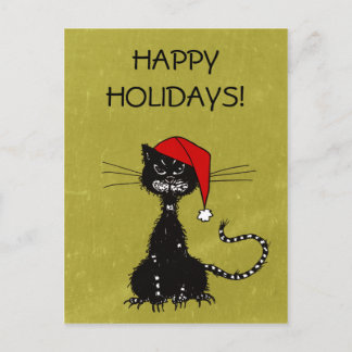 Cartes Pour Fêtes Annuelles Noël au chat noir
